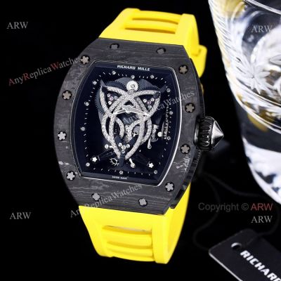 Knockoff Richard Mille RM 19 Tourbillon Natalie Portman NTPT Carbon Fiber Automatic Watch 